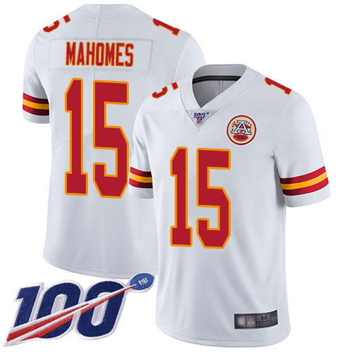 Men Kansas City Chiefs #15 Mahomes Patrick White Vapor Untouchable Limited Player 100th Season Football Nike NFL Jersey->kansas city chiefs->NFL Jersey